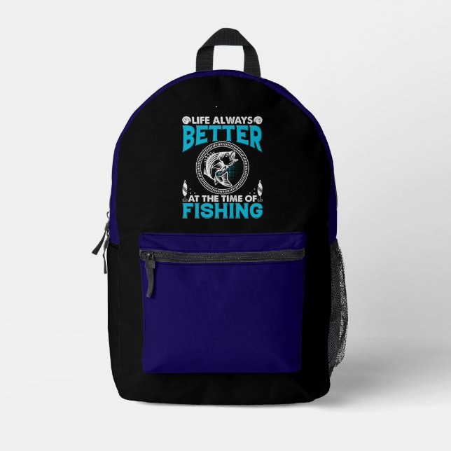Mochila Impresa Tema de pesca (Anverso)