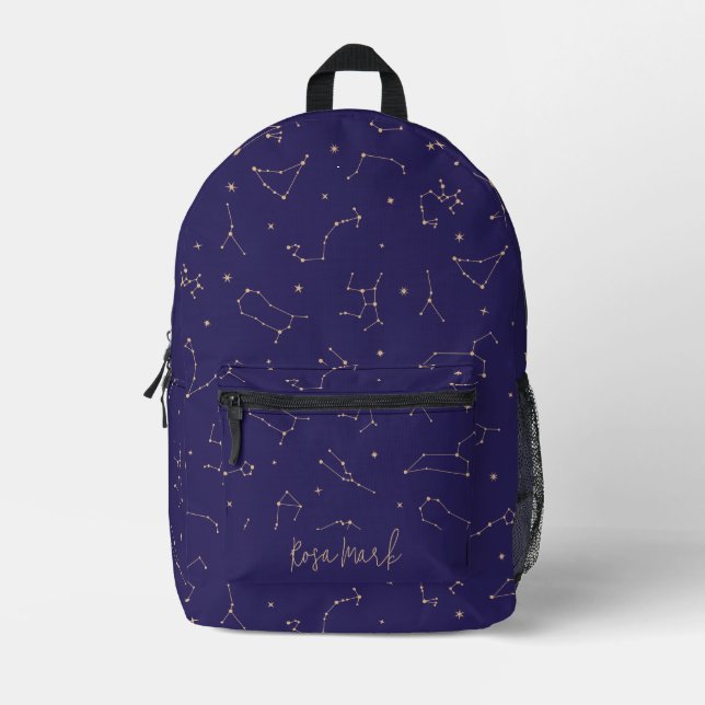 Mochila Impresa Tema del Solareclipse Estrella de Oro Celestial (Anverso)