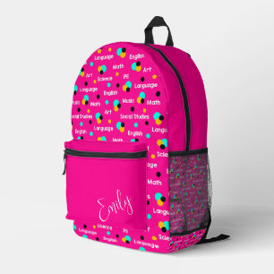 Mochila Impresa Temas educativos lindos y formas geométricas