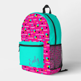 Mochila Impresa Temas educativos lindos y formas geométricas