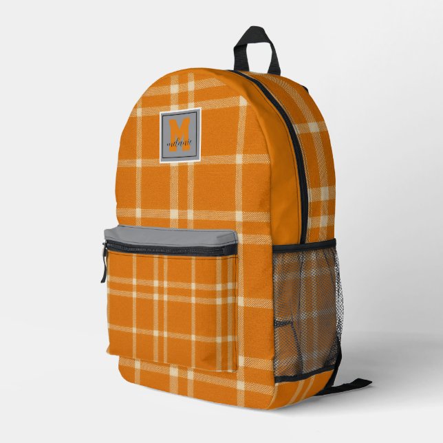 Mochila Impresa Tennessee orange and white checkered tartan  (Esquina derecha trasera )