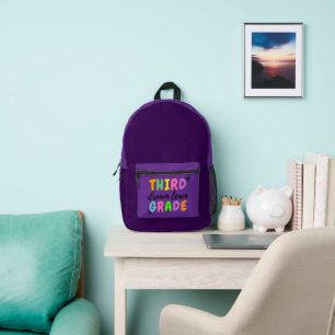 Mochila Impresa Tercer curso, color puro de vuelta a la escuela