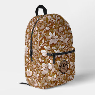 Mochila Impresa Terracota quemada Naranja Boho botánico moderno