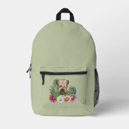 Mochila Impresa Terrier Wheaten de Pelaje Suave Flores Coloridas V