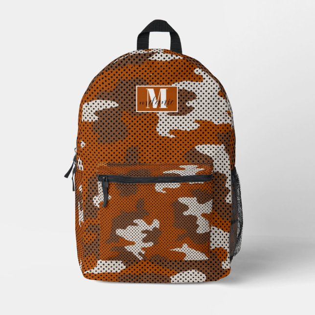 Mochila Impresa Texas at Austin Burnt Orange & White Camo (Anverso)