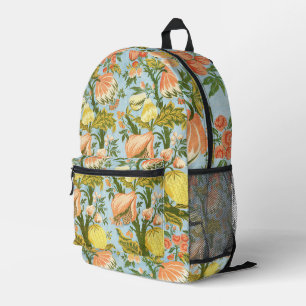 Mochila Impresa Textil Clásico Barroco Floral Frutas Damask