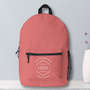 Mochila Impresa Texto de logotipo simple comercial Rosa promociona