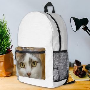 Mochila Impresa Texto de nombre de foto personalizado