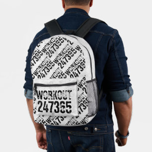 Mochila Impresa Texto escrito y raspado Workout 247365 rústico