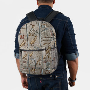 Mochila Impresa Texto grabado del lenguaje de la antigua Egipto je