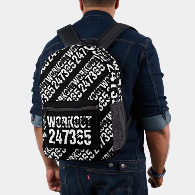 Mochila Impresa Texto grabado y desgastado Workout 247365 white (Insitu (Modelo))