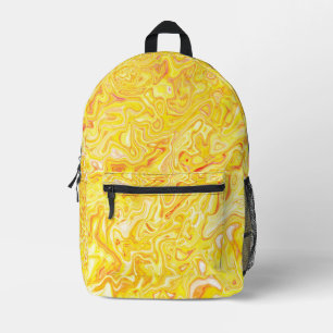 Mochila Impresa Textura abstracta de mármol amarillo limón miel lí