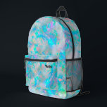 Mochila Impresa textura abstracta inspirada en opal azul<br><div class="desc">mochila de fondo inspirada en opal</div>