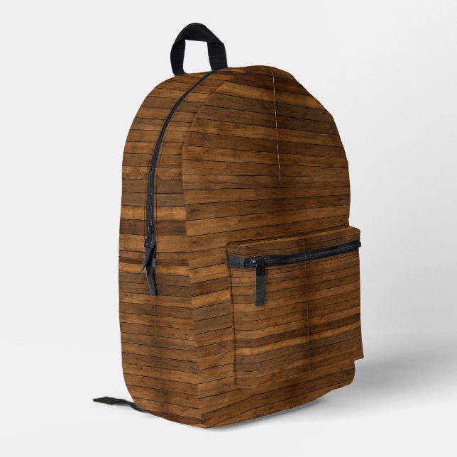 Mochila Impresa Textura de madera (Esquina izquierda trasera)