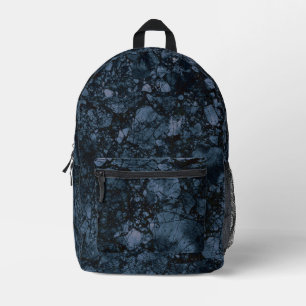 Mochila Impresa Textura de mármol azul negro y naval