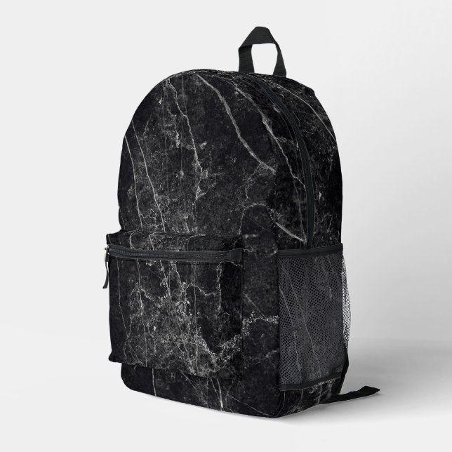 Mochila Impresa Textura de mármol negro (Esquina derecha trasera )