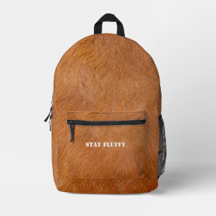 Mochila Impresa Textura de pelo de vaca Highland marrón