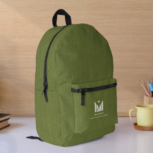 Mochila Impresa Textura de tela verde Elegante Personalizado de lo