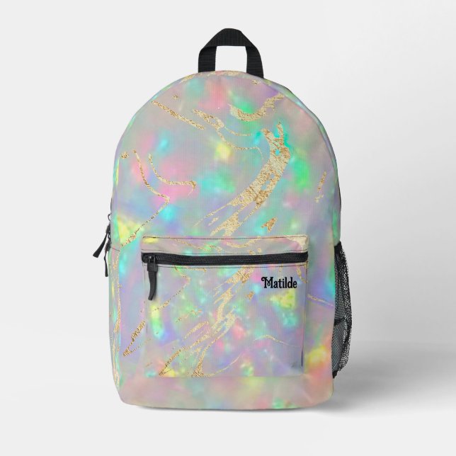 Mochila Impresa textura inspirada en opal (Anverso)
