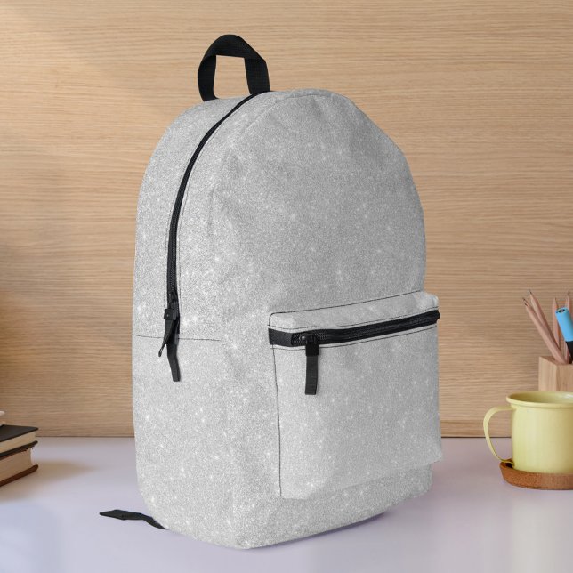 Mochila Impresa Textura Purpurina plateada Esparkling blanco brill (Subido por el creador)
