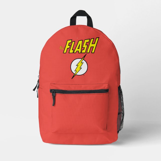 Mochila Impresa The Flash Name & Lightning Bolt Logo (Anverso)