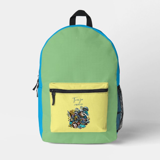 Mochila Impresa tiempo de vacaciones (Anverso)