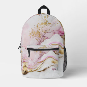 Mochila Impresa Tinta alcohólica rosa y dorada abstracta (9)