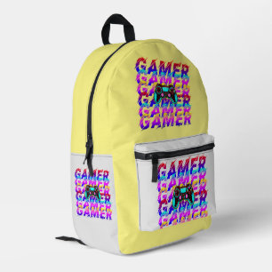 Mochila Impresa Tipografía de jugador de controlador de computador
