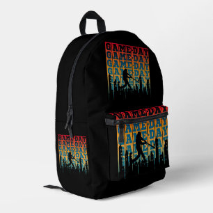 Mochila Impresa Tipografía de jugador de silueta vintage de día de