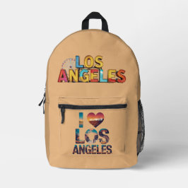 Mochila Impresa Tipografía de Los Ángeles Skyline Sunset y Hollywo