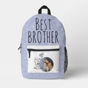 Mochila Impresa Tipografía minimalista para cumpleaños de hermano