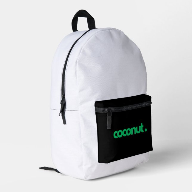 Mochila Impresa Tipografía Moderna de Coco (Esquina izquierda trasera)