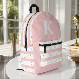 Mochila Impresa Tiras de tinta de Chica y monograma grande