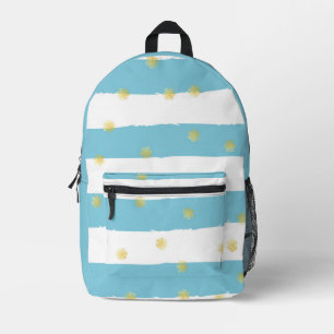 Mochila Impresa Tiras y puntos azules del niño con nombre impreso