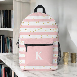 Mochila Impresa Tiras y puntos de tinta de Chica con monograma