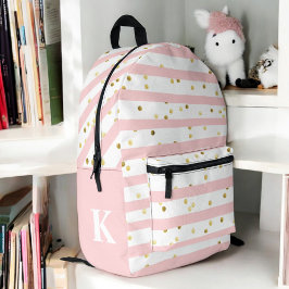 Mochila Impresa Tiras y puntos de tinta de Chica con monograma