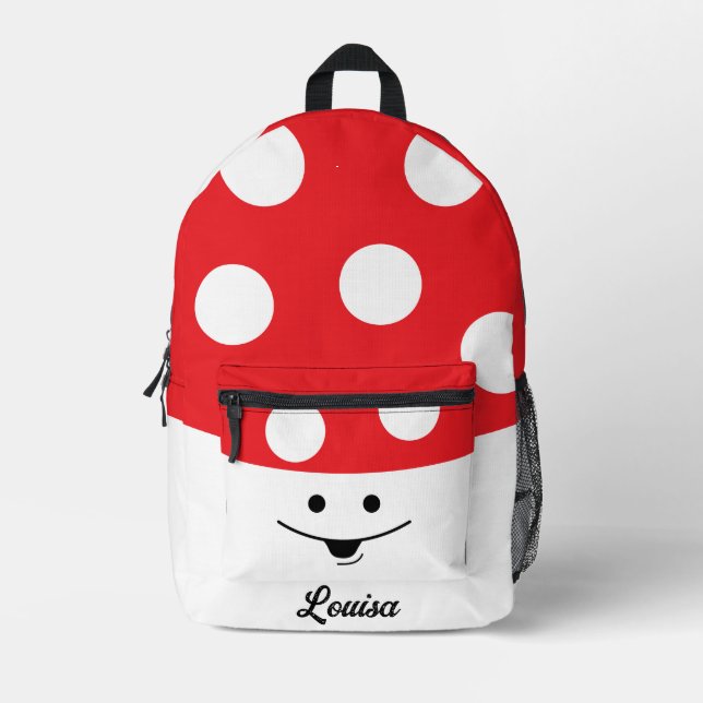 Mochila Impresa Toadstool sonriente lindo personalizado (Anverso)