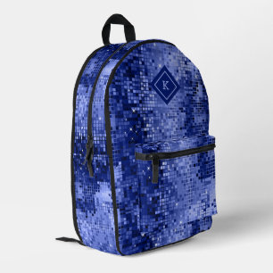 Mochila Impresa Tonos azules disco espejos purpurina