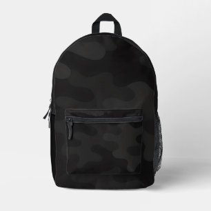 Mochila Impresa Tonos negros oscuros carbón modernos de camuflaje 