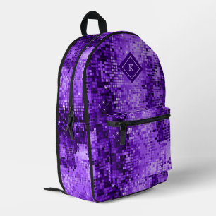 Mochila Impresa Tonos púrpura espejos de discoteca patrón de brill