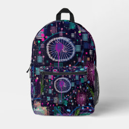 Mochila Impresa Tormenta de nieve cósmica: arte abstracto maximali