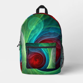 Mochila Impresa Tormenta roja Floral Moderno Resumen Patrón de col