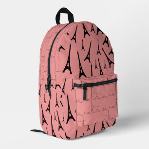 Mochila Impresa Torre Eiffel Rosa de París