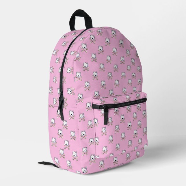Mochila Impresa Torrid Westie Crossbone Pink KiniArt (Esquina izquierda trasera)
