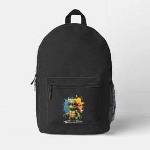 Mochila Impresa Tortuga Linda Que Lleva Gafas De Sol Pintar Salpic