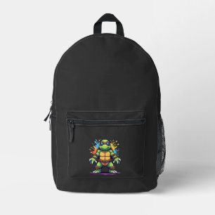 Mochila Impresa Tortuga Linda Que Lleva Gafas De Sol Pintar Salpic