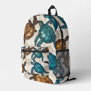 Mochila Impresa Tortuga Marina Náutica Hawaiana