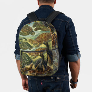 Mochila Impresa Tortugas terrestres y tortugas marinas vintage de 