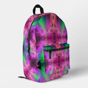 Mochila Impresa Tourmalina de sandía Neon Verde Rosa Caliente Abst