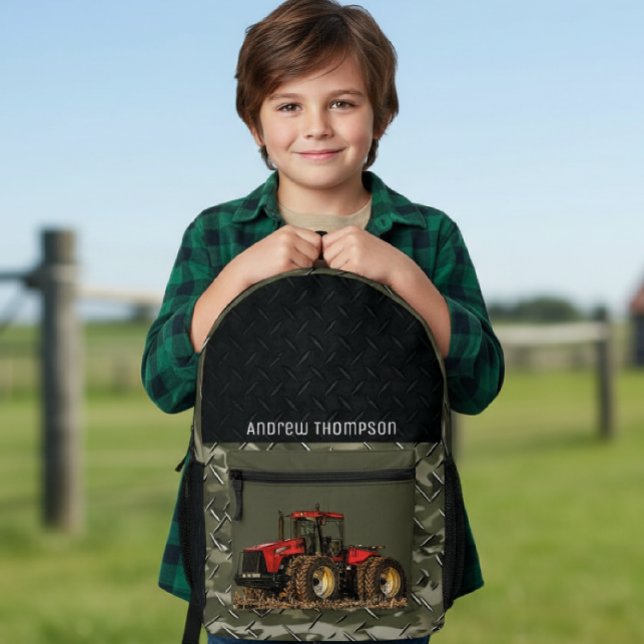 Mochila Impresa Tractor Farming Equipment Cool Agriculture  (Cool red tractor back to school back pack. )
